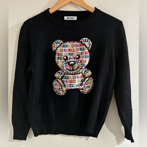 Moschino- Bear sweater, gummy bear and rhinestone design